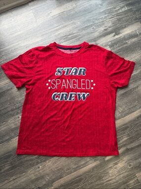 Way to Celebrate Red "Star Spangled Crew" Graphic Tee women Medium